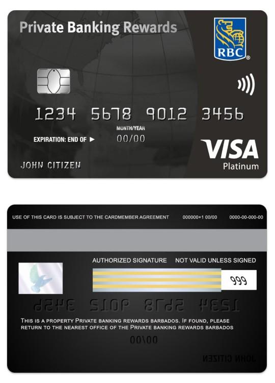Barbados Private Bankking Rewards visa-platinum black card